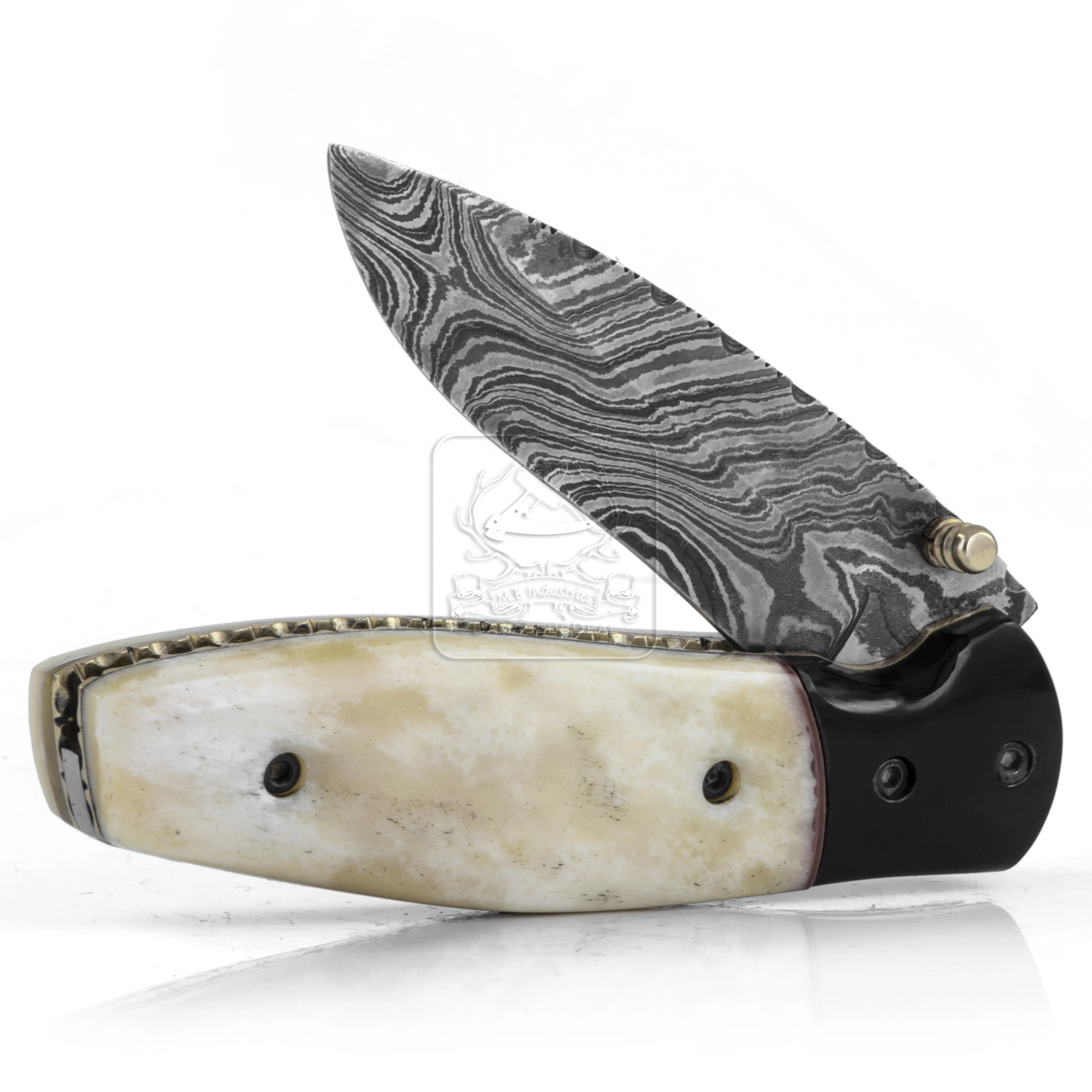 Damascus Steel Folding Knife DD-FK-687 Camel Bone Pocket Knife Outdoor Survival Hunting Knife Multi Tool Bushcraft Camping