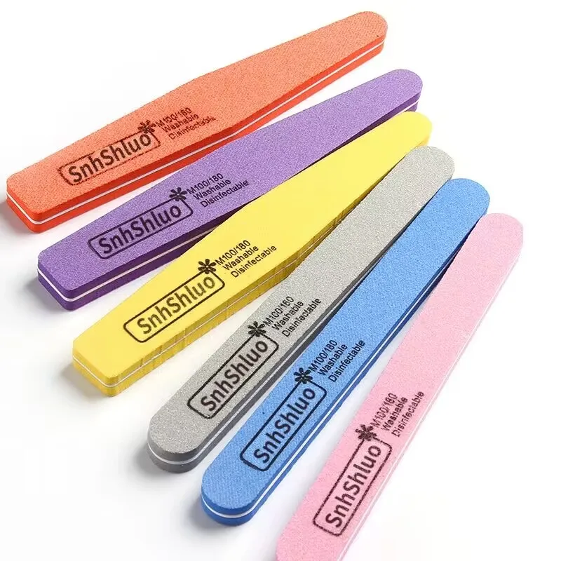 Wholesale Custom Logo Private Label Washable Finger Polishing Mini 80/80 Grit Nail Files Professional Glass Nail File