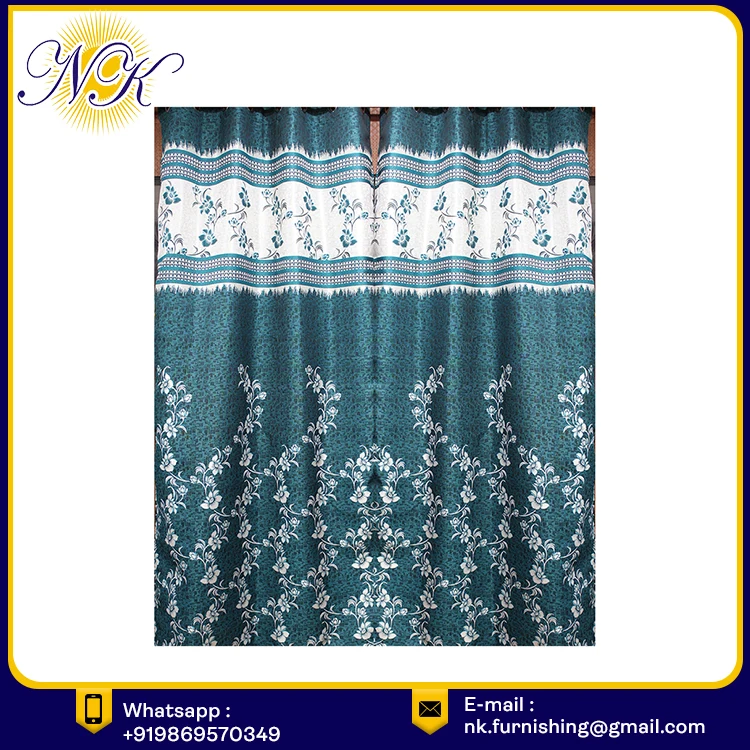Floral Printed Traditionally Woven Polyester Fabric Home Decorative Curtains Neelkamal Wholesale Manufacturer