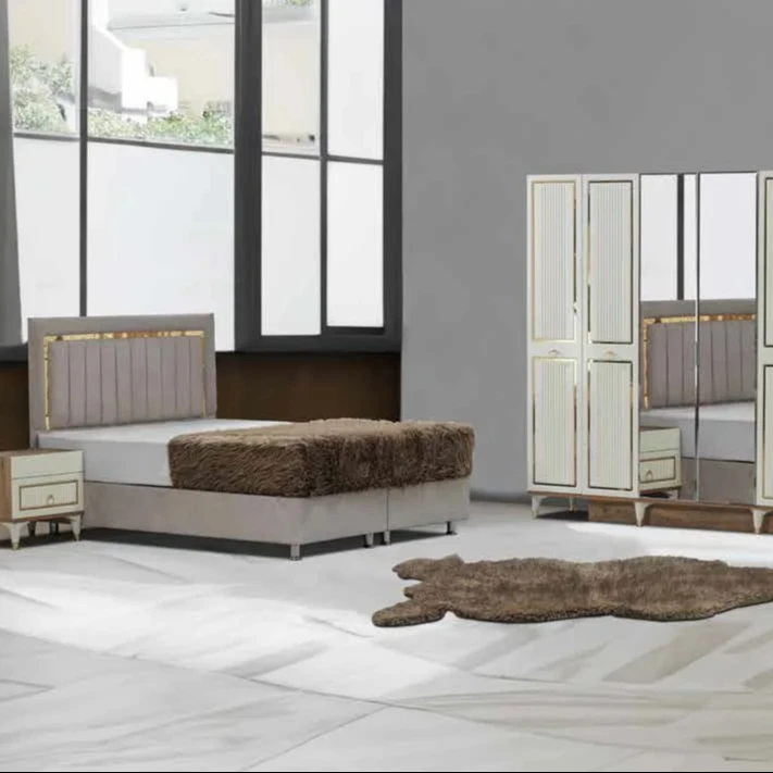 Irmak cheap bedroom set 5 pcs modern design simple model MDF wood type factory prices smart furniture