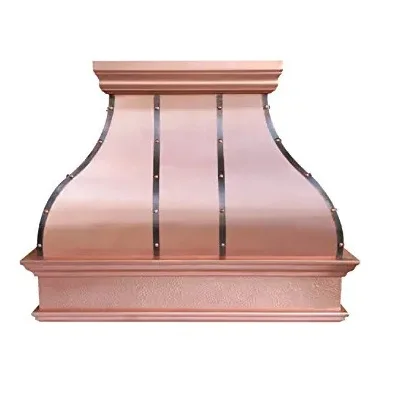 Kitchen Hammered wall mounted range hoods With Strip And Rivet Fire Place Range Hood Chimney Canopy manufactures for bulk Prices
