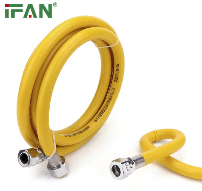IFAN Custom High Quality Flexible Hose 13.5*0.2 Hoses Braided Flexible EN 1555 SS304 Steel Sleeve Gas Pipe Flexible Metal Hose