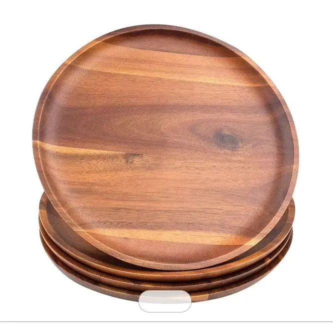 Set of wood plates wooden platter table ware Eco-Friendly Handmade New Dishes Design natural look handicraft best selling etsy