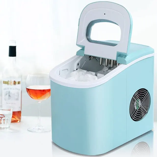 Commercial Automatic Ice Cube Maker Household Portable Electric Bullet Round Ice Making Machine 15kg/24H Coffee Bar Teamilk Shop