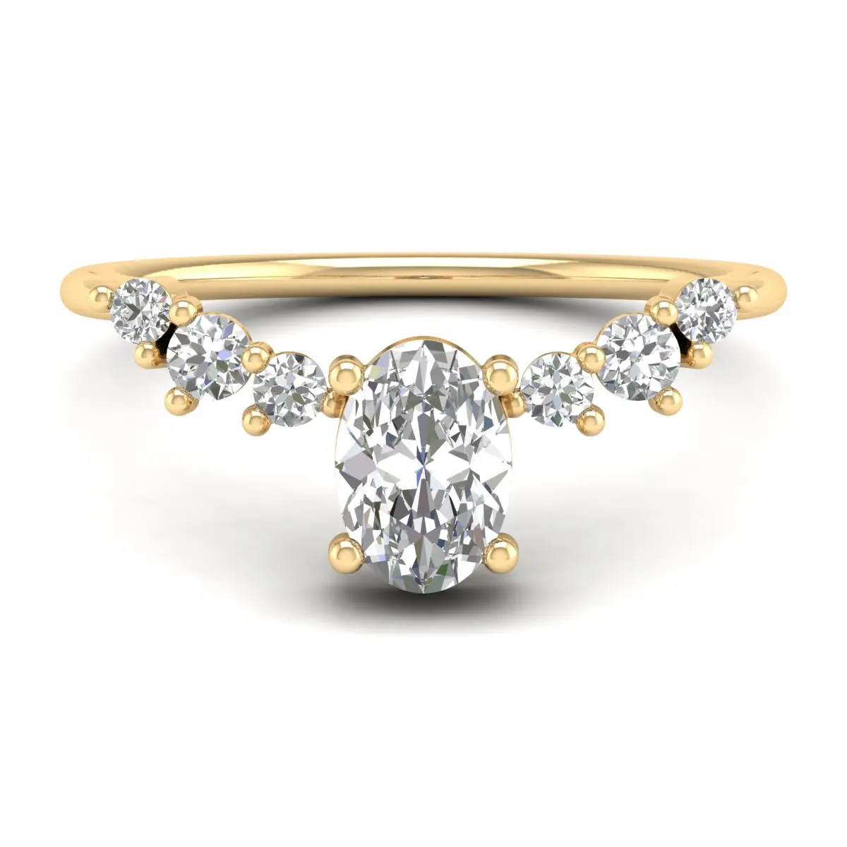 REYES Luxury 10K 14K 18K Solid Gold Engagement Band Ring for Women Fashionable Moissanite Diamond Wedding Gift Fine Jewelry