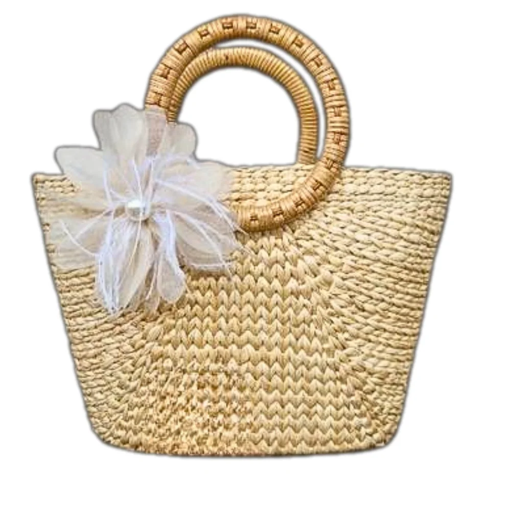Manufacture Wholesale Woven Handicraft Water Hyacinth Water Hyacinth Handmade Bag Vietnam for Women Hot Product Classic Rattan