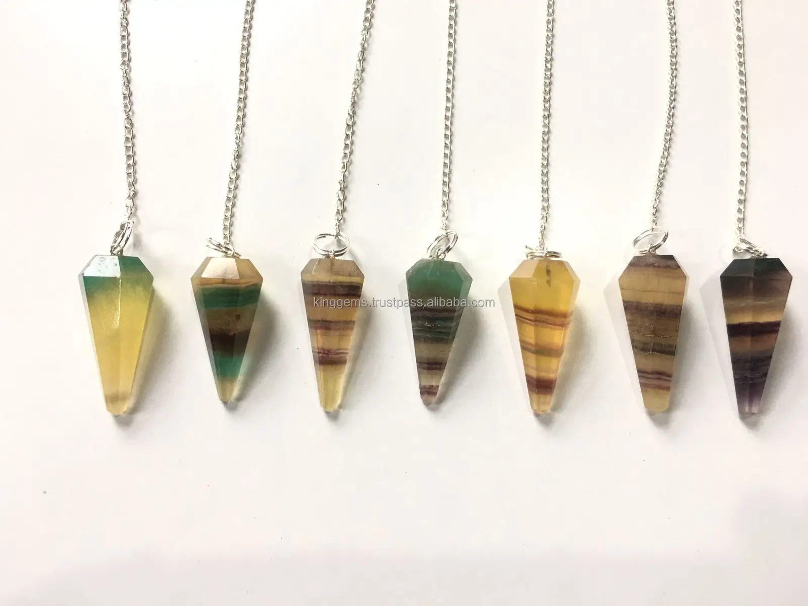 BEST SELLING CRYSTAL MULTI FLUORITE PENDULUM DOWSING CRYSTAL PENDULUM FOR REIKI HEALING MEDITATION DIVINE ENERGY CLEANSER