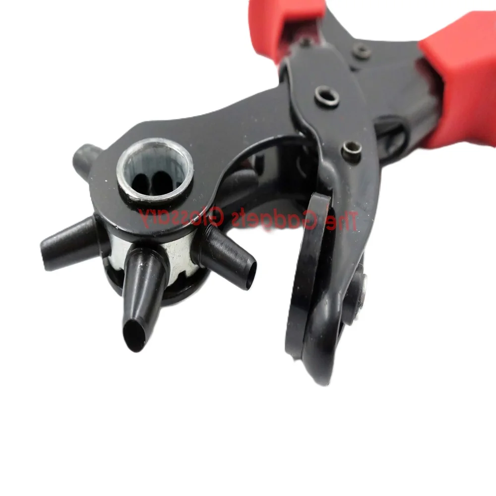 Cheap Price DIY Tools Soft Grip Plastic Handle Pliers with Steel Puncher Reasonable Price Leather Hole Clamp