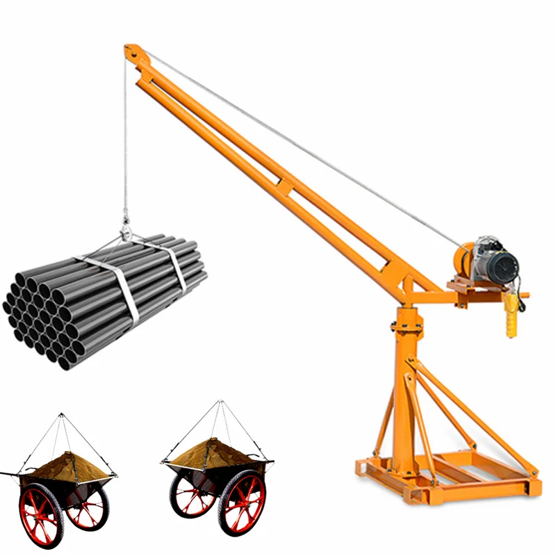 Mini Truck Crane 500 kg 1000 kg 12V winch lifting crane Small Truck Mounted Crane for sale