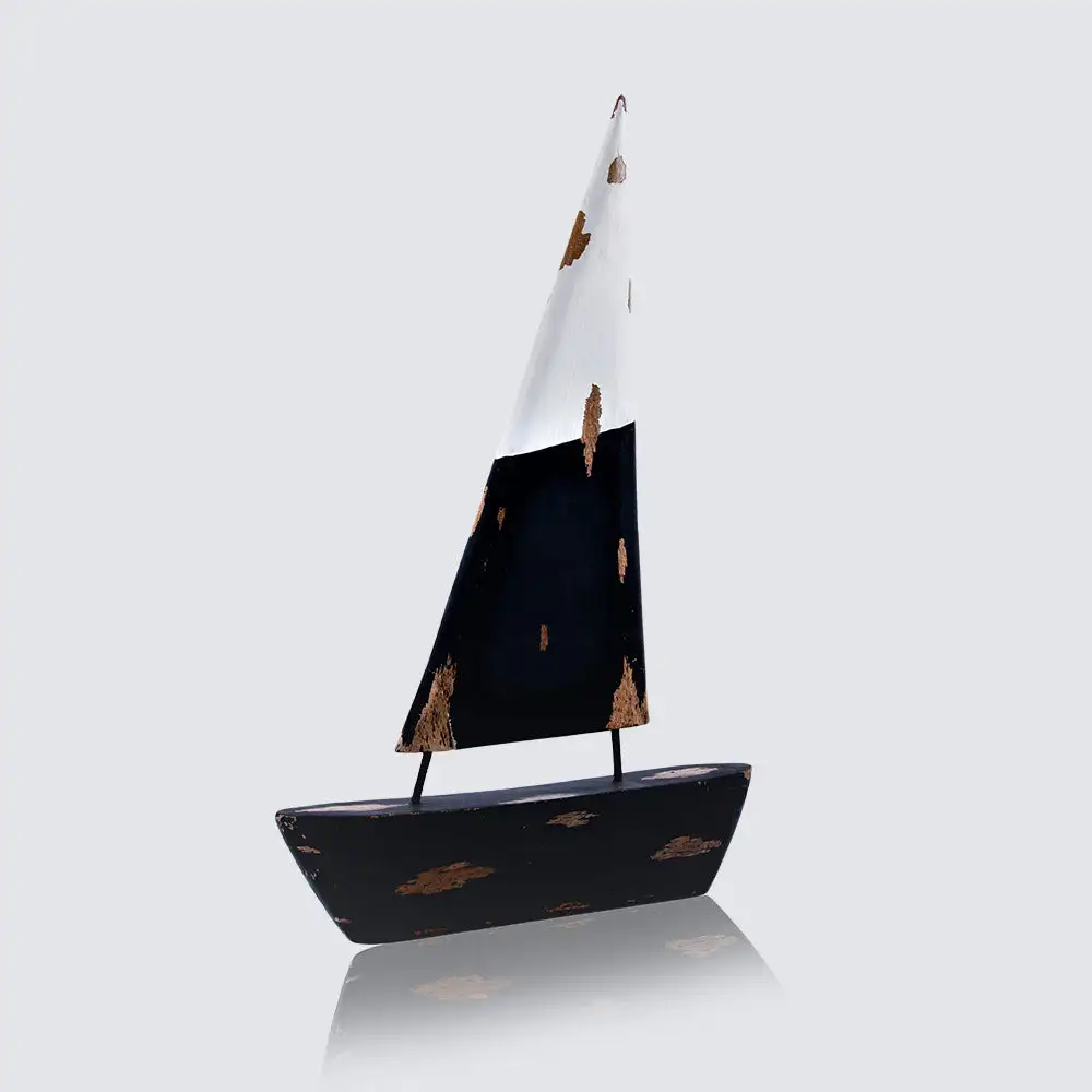 High Quality Dinghy Boat Rustic White Washed Distressed Accent with Latest Designed Handmade Boat For Sale