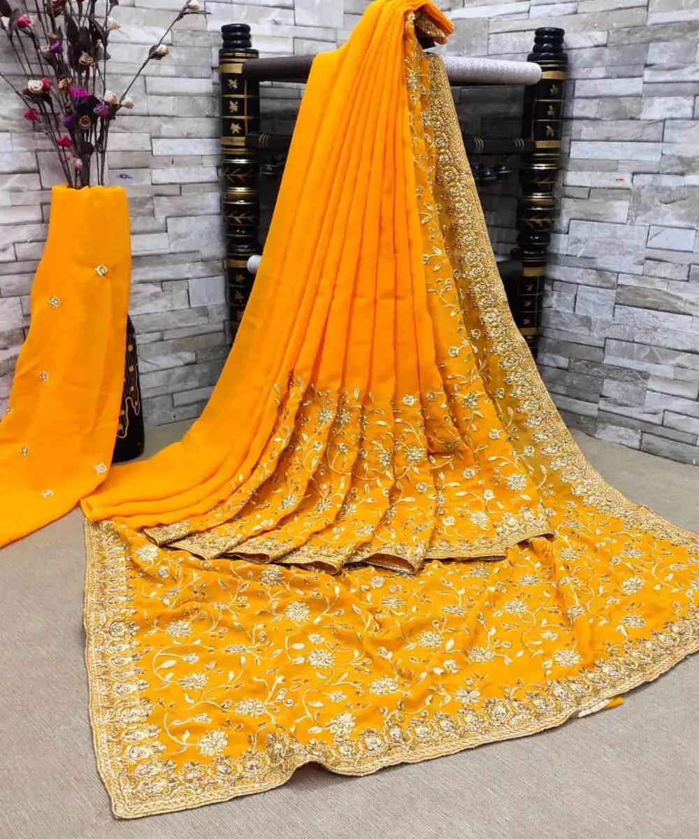 Ethnic Garment Self Designed Party wear Designer Silk lace border Saree with Blouse Piece wholesale low cheap price manufacturer