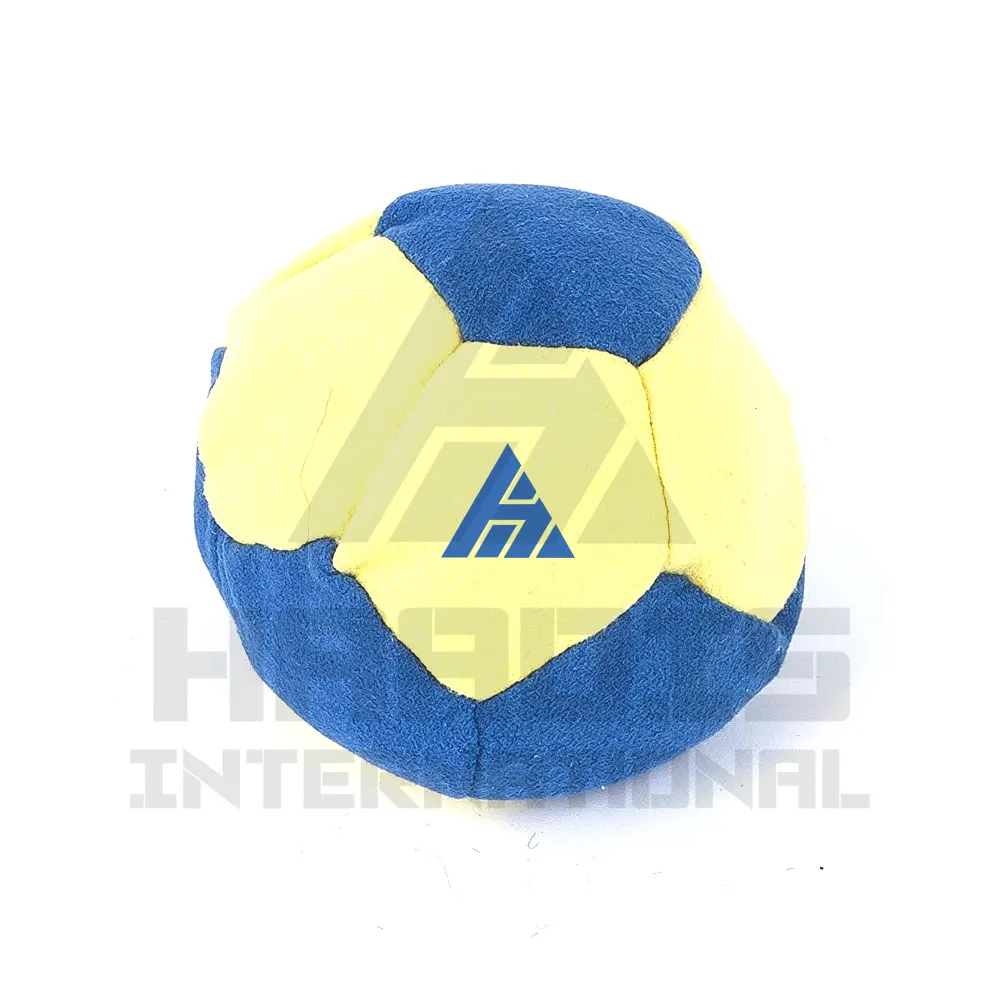 Footbag Hacky Sack custom logo and filling Plastic Pellets Sand Metal wholesale synthetic suede footbag & Hacky sack
