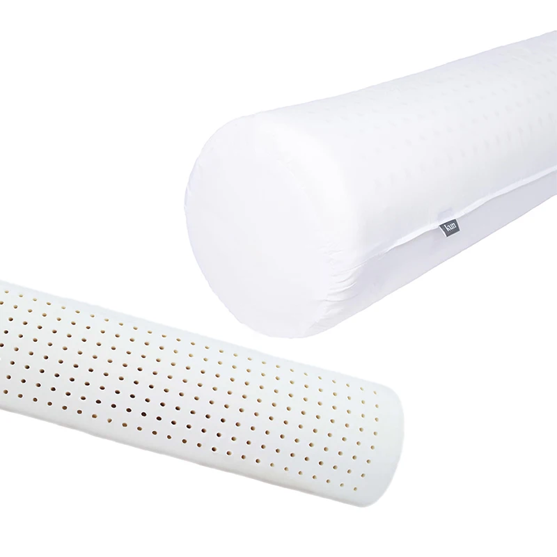 Comfy Curve Natural Latex Bolster Pillow Made of Soft Breathable Fabric Improves Sleep Quality Supports Healthy Posture