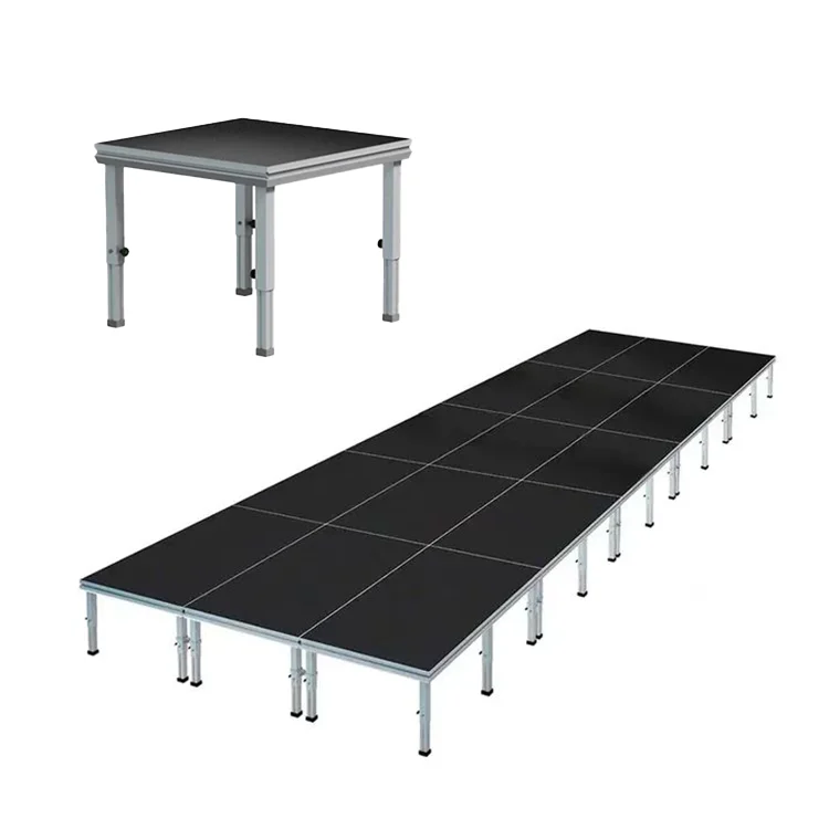 High Quality Outdoor Wedding Concert DJ Setups Movable Aluminum Stage Platform Four Adjustable Height Legs Outdoor Music Band