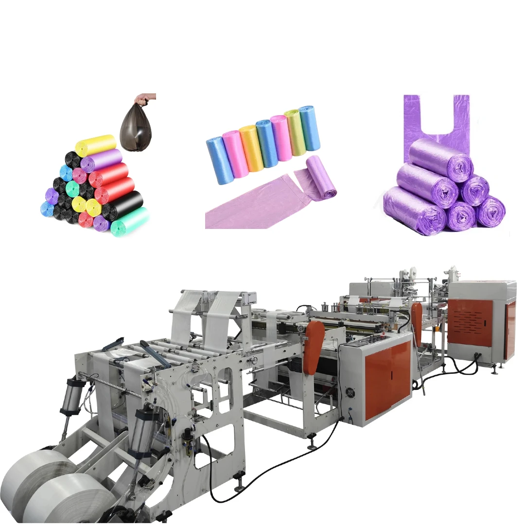 New T1020S2 double stitch flat shirt bag making machine in roll