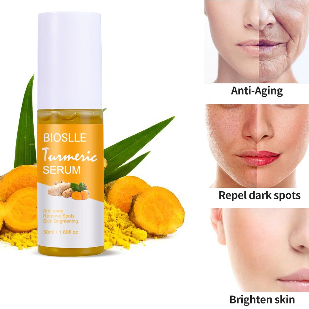 Private Label Ance Remove Dark Spots Herbal Turmeric Extract Skincare Vitamin C Facial Turmeric Serum