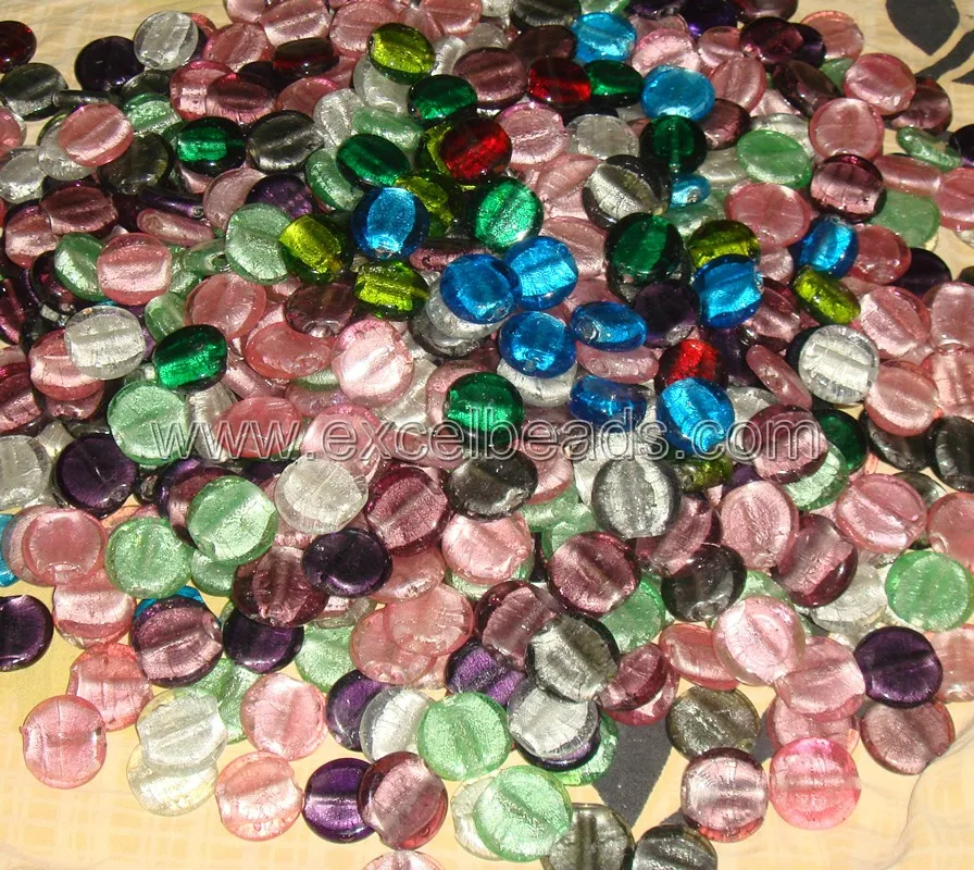 wholesale silver foil winding wire transfer beads murano glass beads for jewelry making