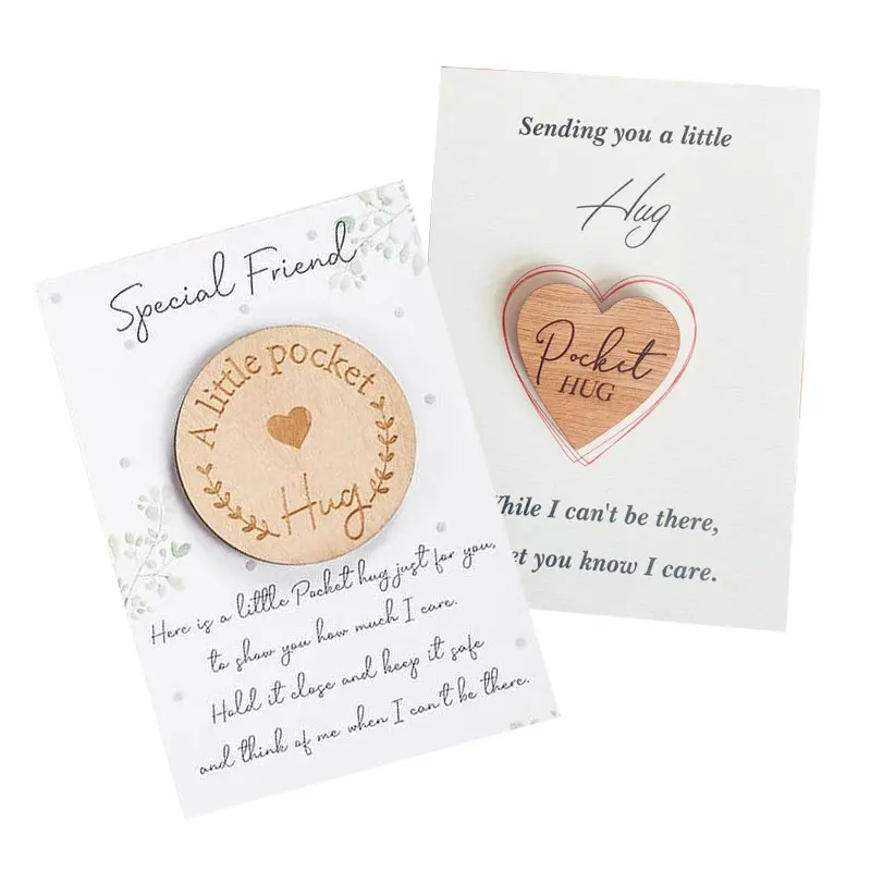 eco friendly souvenir gifts custom wooden token coin wood pocket hug