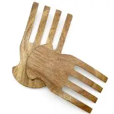 Designer Hand shape Salad Tools Wooden Salad Server Easy to Use Hands for Mixing lots of vegetable items for home and kitchen