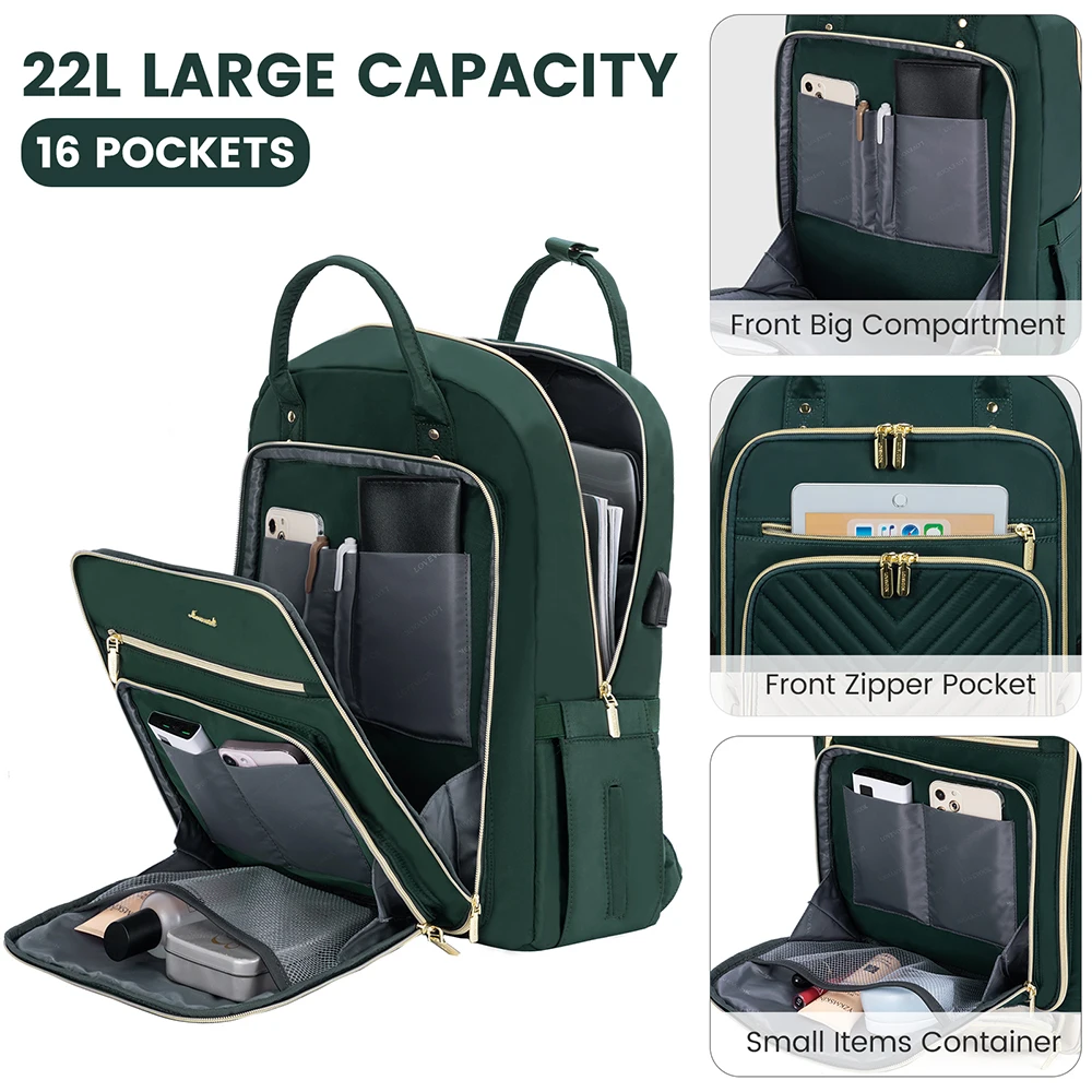 LOVEVOOK Quilted 15.6 17 in New Multifunction large capacity usb raincoat backpack business travel laptop backpack bag for men