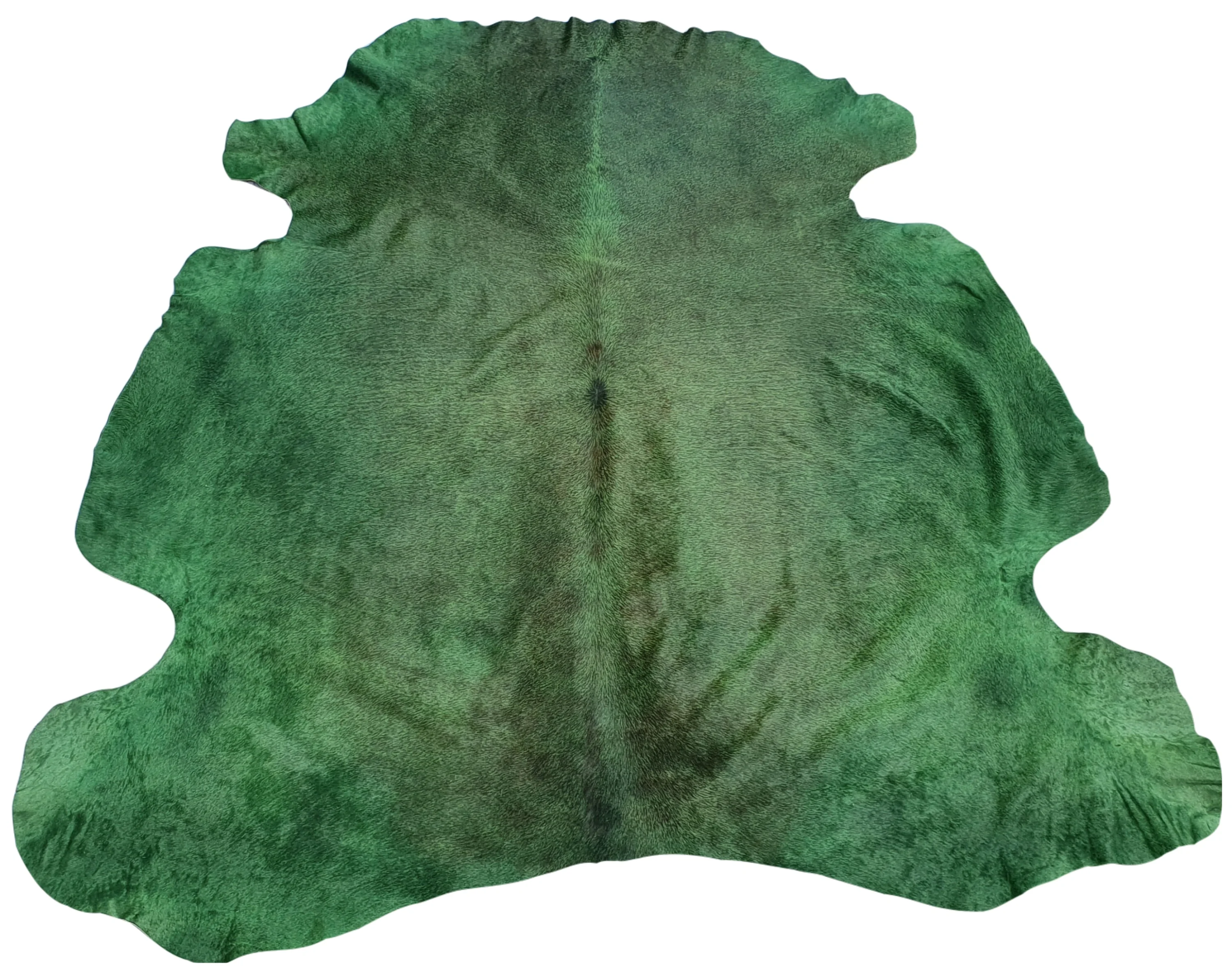 Pure Genuine Leather Dyed Olive color Handmade Hair on cow hair on leather Modern cowhide Area rug