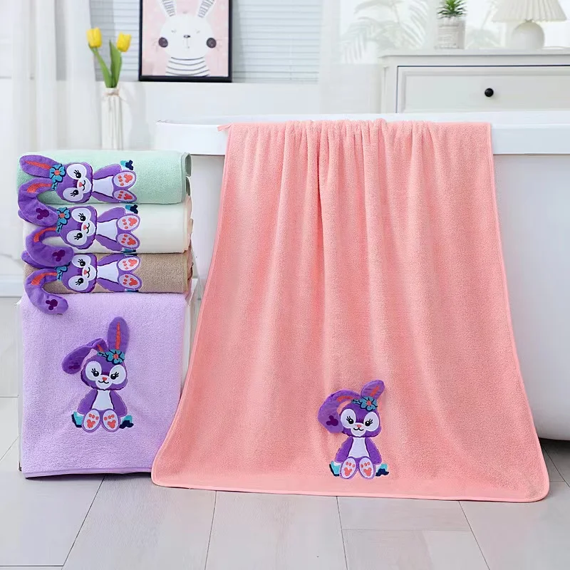 Wholesale coral fleece Star delu towel bath towel 3D three-dimensional embroidery piping border cute adult baby universal