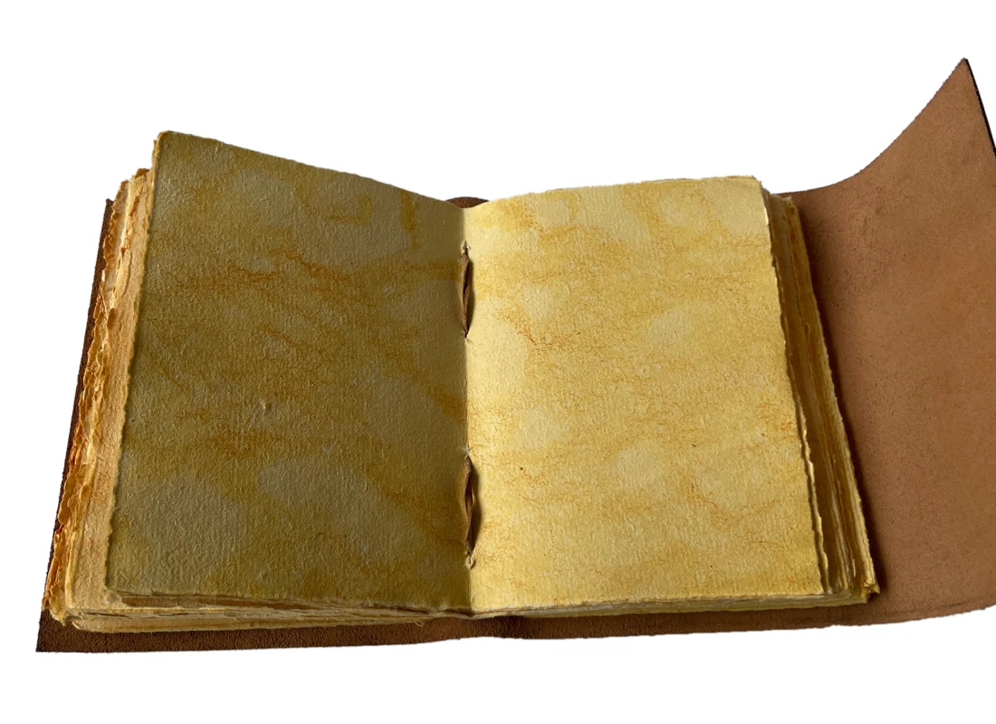 Elephant Design Laser Printed Genuine Leather Journal Softcover A5 Handcrafted Vintage Deckle Paper Diary with Two Brass C Locks