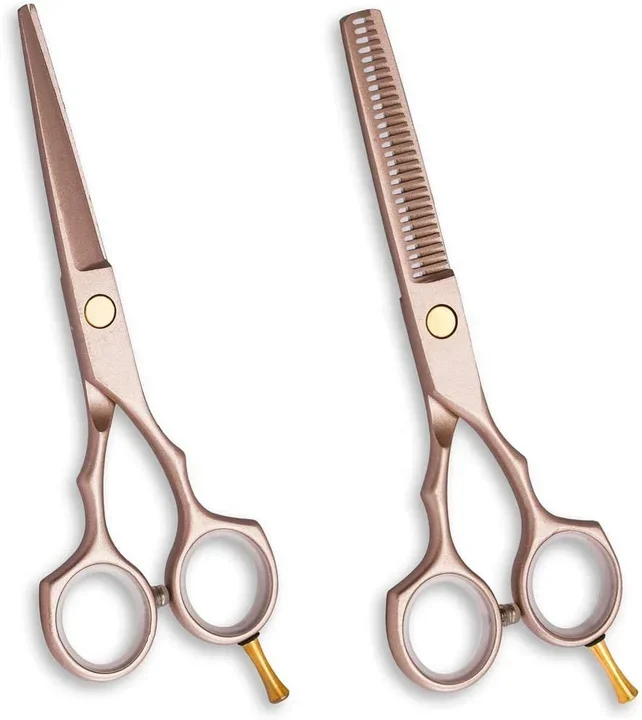 Professional 440C Stainless Steel Hair Thinning Scissors Free Sample Sharp Curved Straight Blades Hot Sale Barbers Beauty Tools