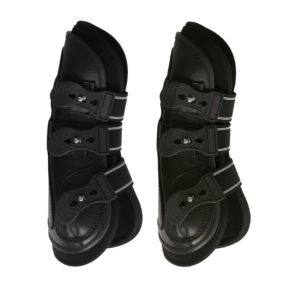 Black Color Customized Logo Print Durable Horse Boots Used For Horse Leg Protection  By CAVALRY SKT COMPANY