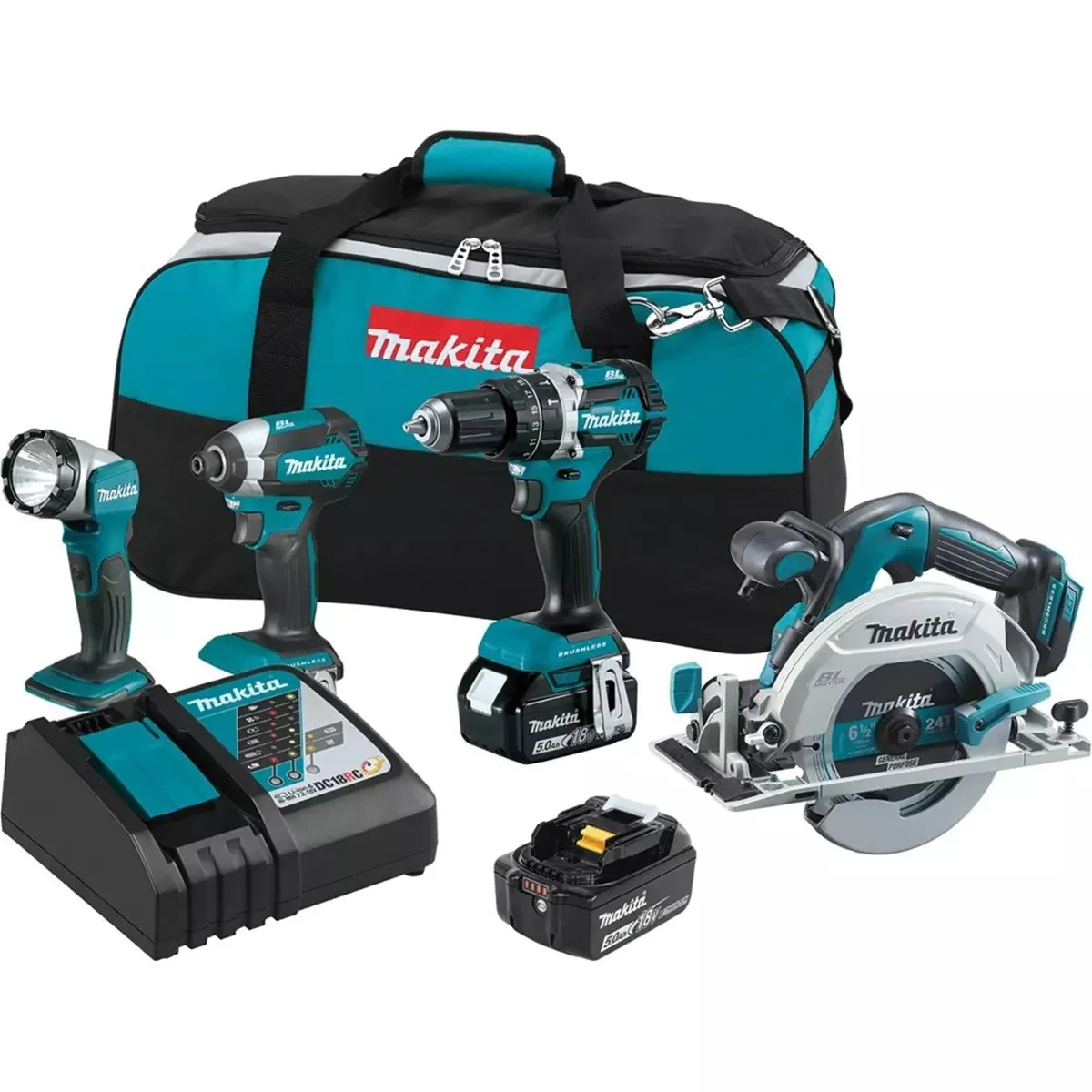Authentic Makitas XT446T 18V LXT Lithium-Ion Brushless Cordless Combo Kit (4 Piece)