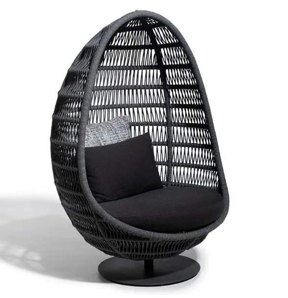 Buy Factory wholesale cheap patio swing outdoor furniture egg chair leisure wicker rattan chair with cushion for sale