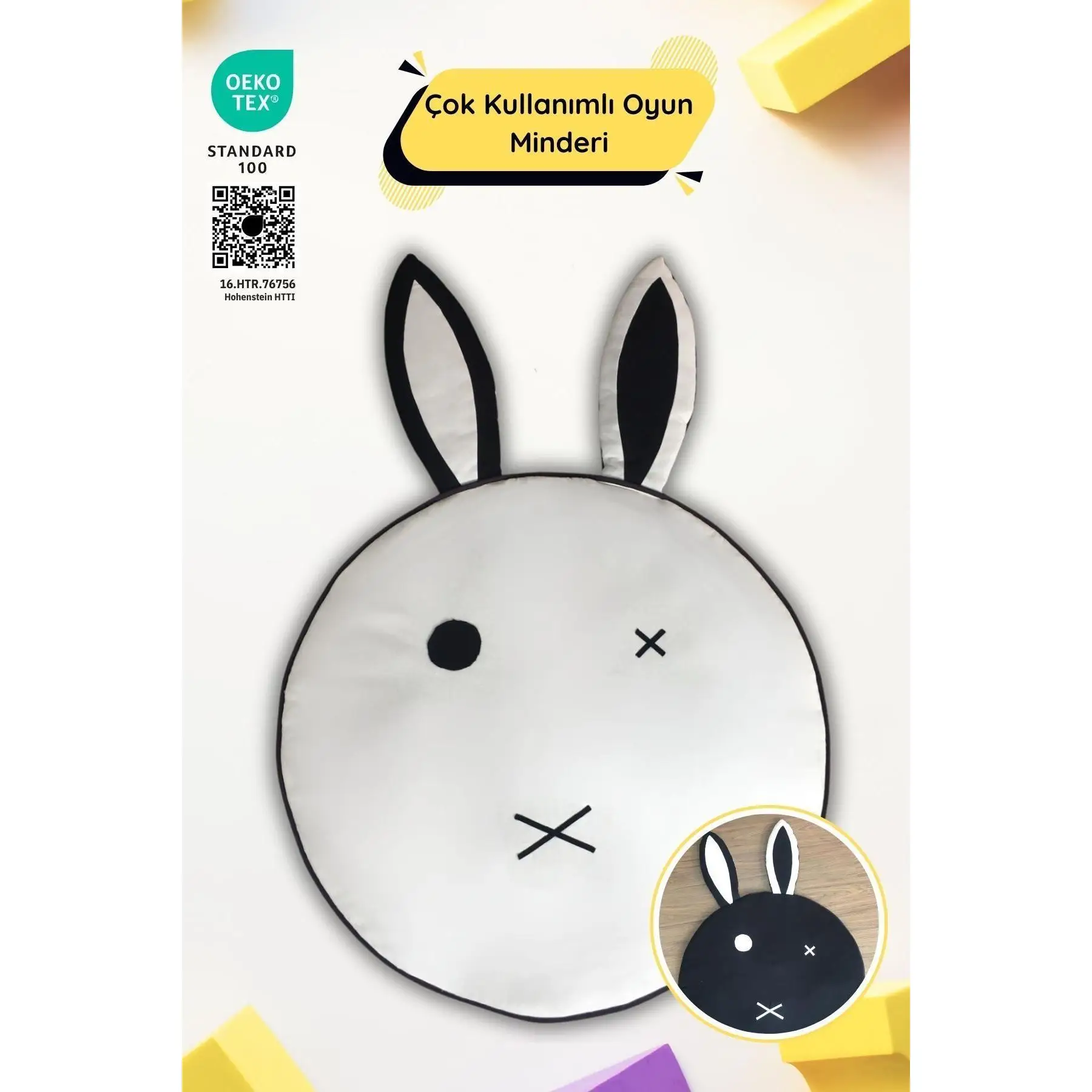 Двухсторонний игровой коврик Noirnest в готическом стиле подушка для пола из хлопка кролик панда и кошка
