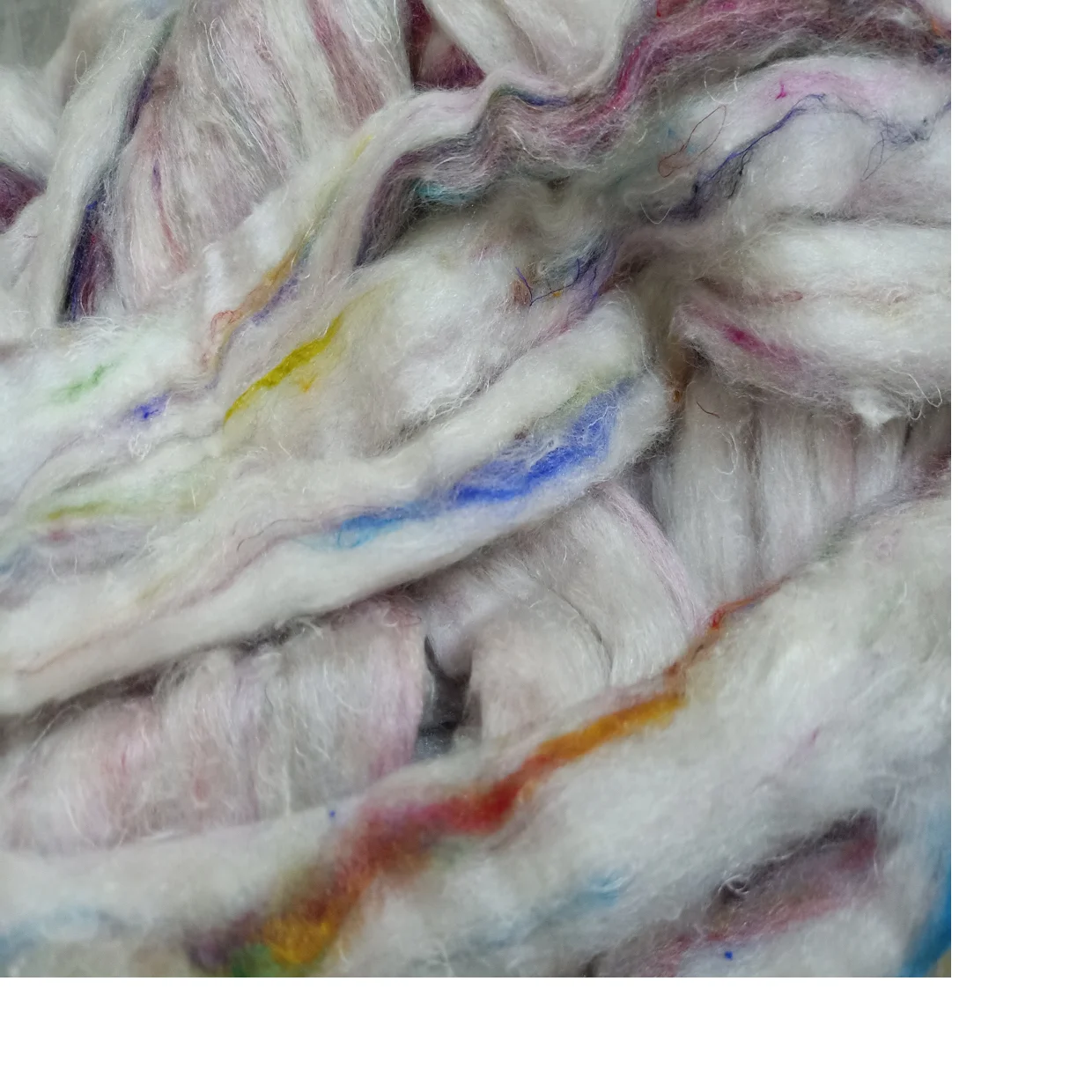 custom made sari silk slivers in Red colour made from recycled sari silk fibers ideal for soap makers and textile artists