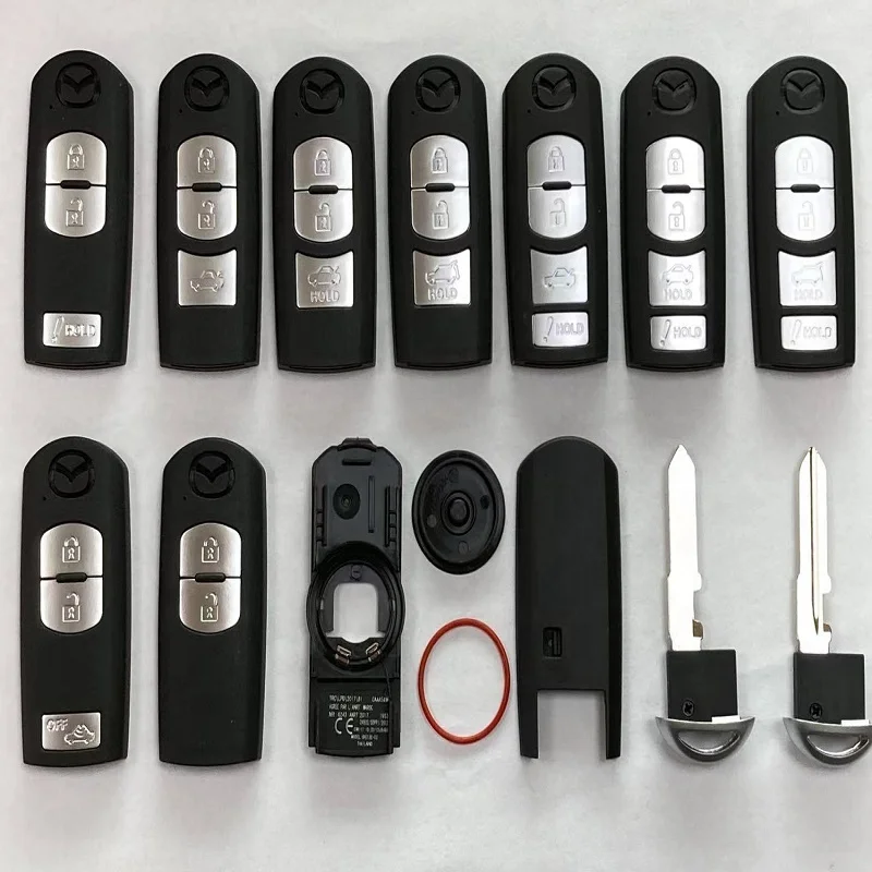 Replacement Uncut Battery In The Middle Remote Smart Key For M-azda 2014-2019 M6 M3 Miata MX-5 Smart Proximity Key