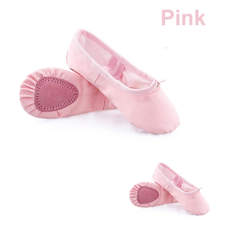 Factory Wholesale Professional Ballet Dance Best Quality Girls Kids Stretchable Elastic Pink Canvas Ballet Shoes