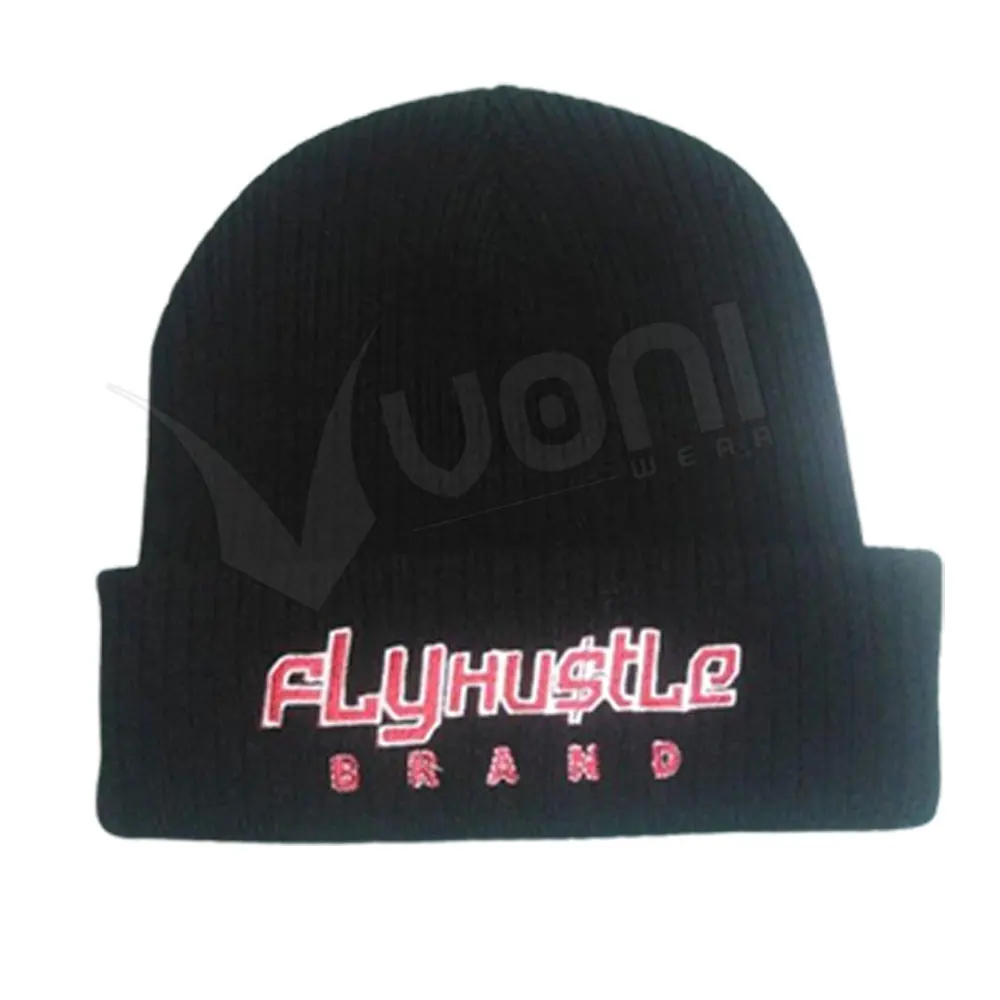 Microfiber Beanie Custom Knitted Embroidered Beanie Winter Hat  Wholesale Custom Logo Print Beanie Hat