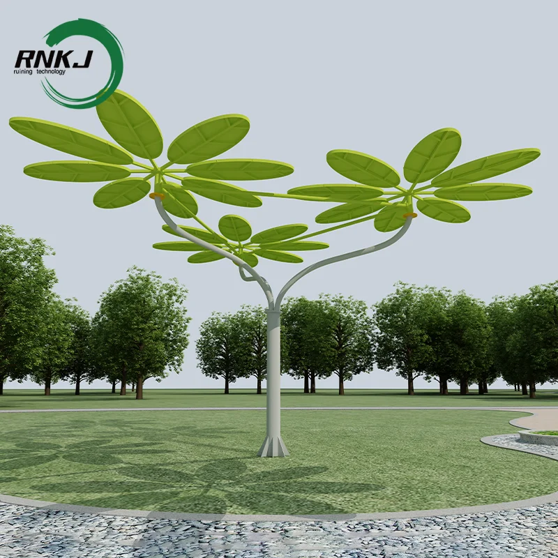RNKJ Special customization Solar Landscape Tree with bench Outdoor Waterproof Smart Tree Solar Furniture photovoltaic tree