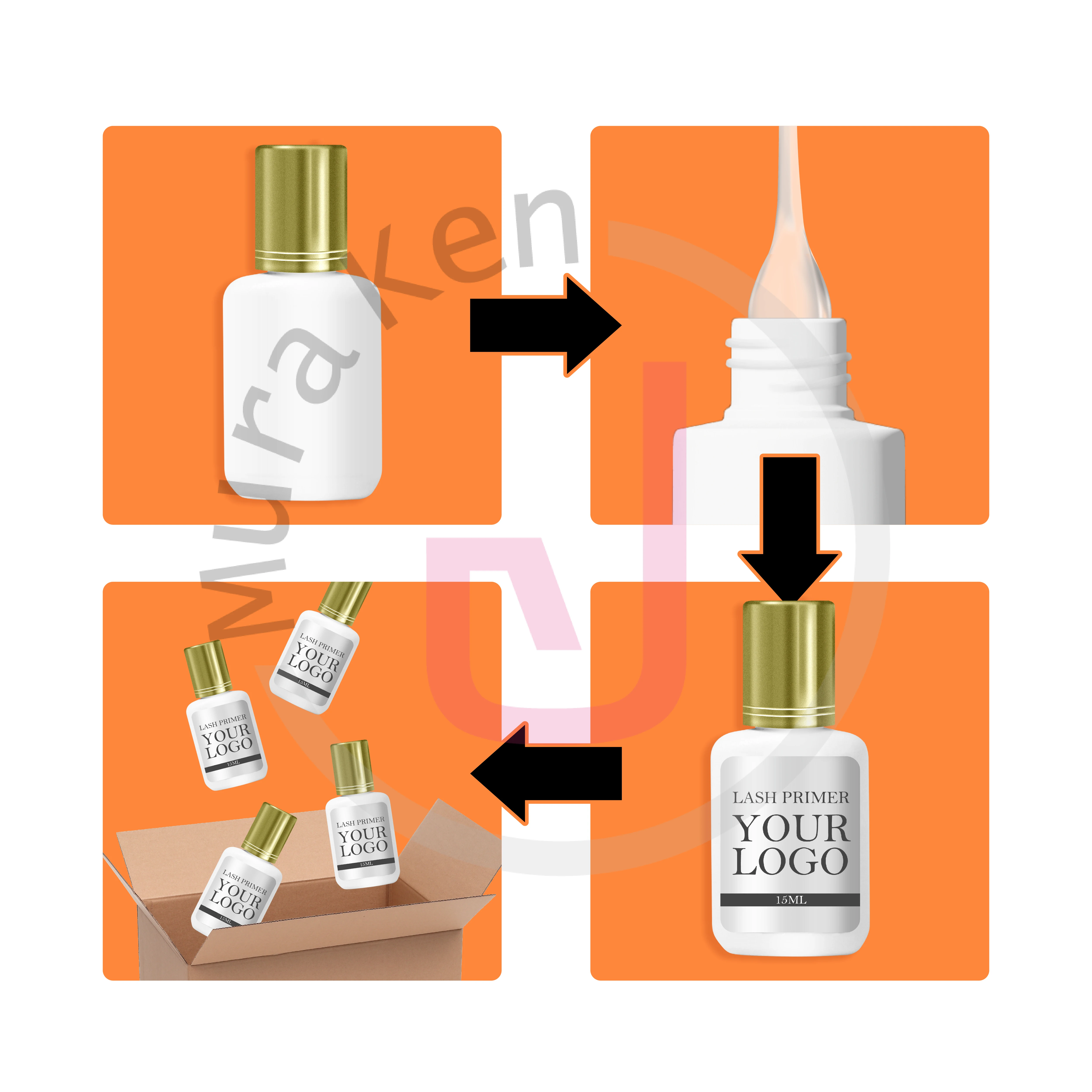 Customizable Strawberry Eyelash Extension Glue Lash Primer Private Label 15ml