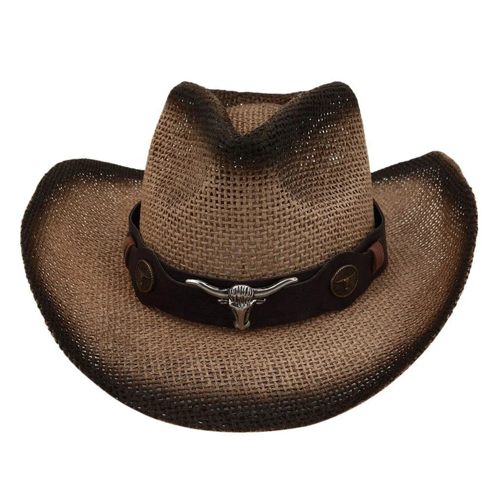 High quality leather made cowboy hats for sale comfortable anti bacterial leather made leather cow boy hats