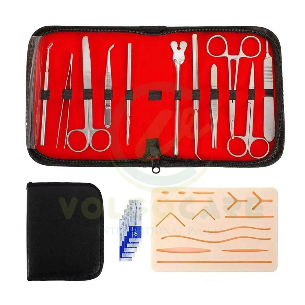 Made With Stainless Steel Complete Suture Kit for Medical Students Includes Silicone Suture Pad Tools