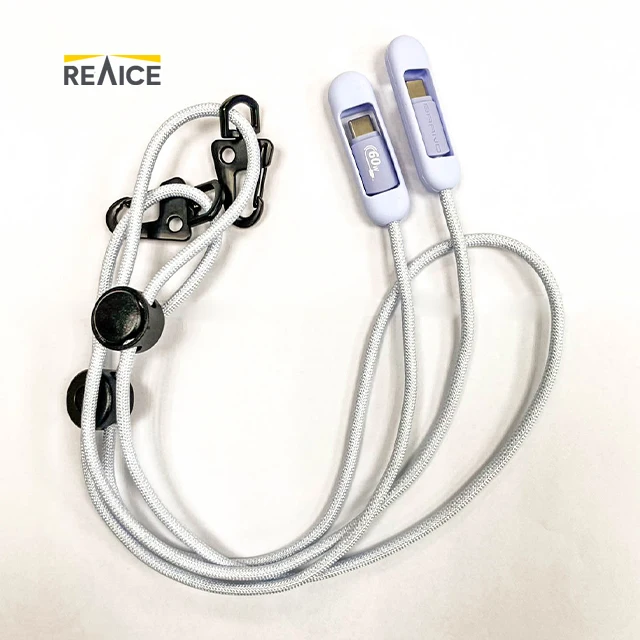 Neck Wrist Cell Phone case Strap necklace Crossbody Lanyard Nylon Braided USB Type C to C PD 60W Fast Charging Data Cable