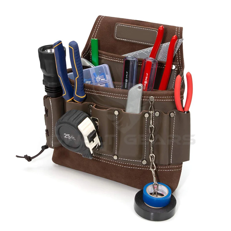 2023 High Quality Customize Leather Made Multi Pockets in Tool Bag OEM