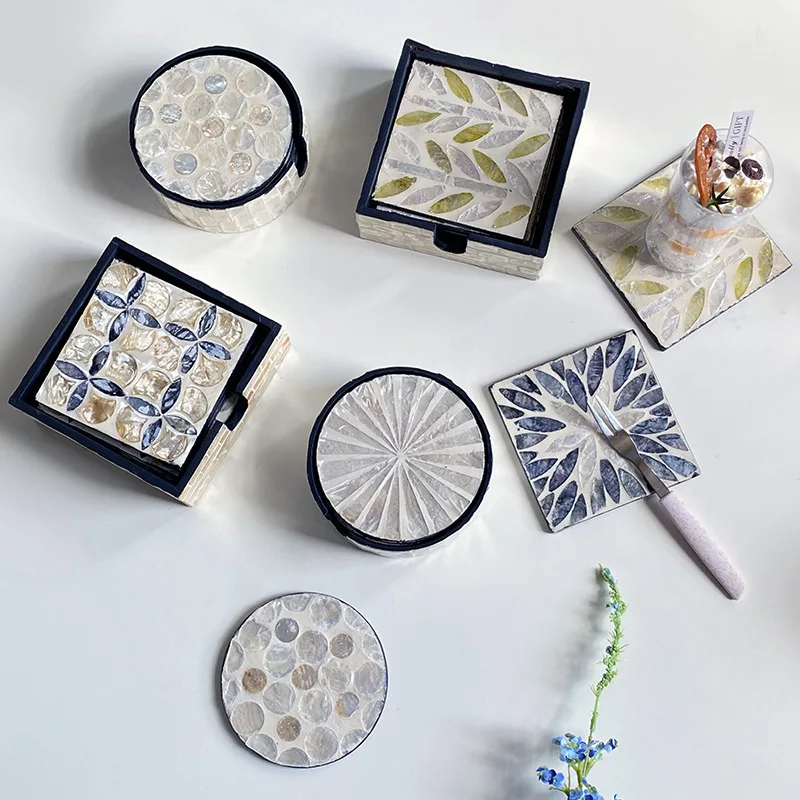 DECORATION ACCESSORIES nice coasters pads mat kitchen accessories easy Wooden and Epoxy Resin marble Coaster table ware