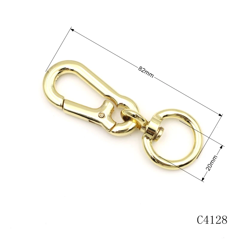 gold metal swivel eye snap hook o ring swivel hook for phone case strap