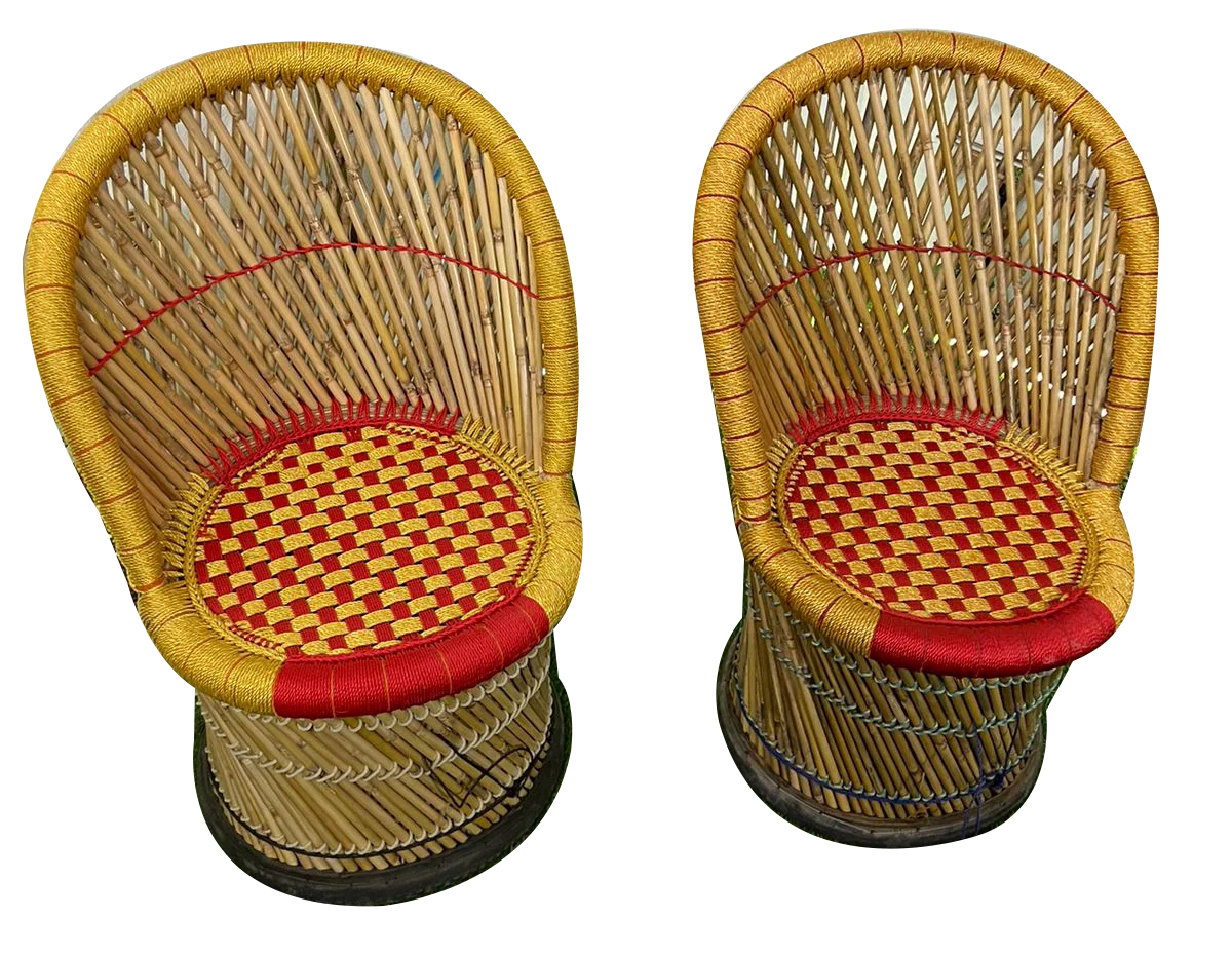 Handmade Multicolor Mudda /Bamboo Chairs best rate bar patio  Eco friendly bamboo chair ottoman garden chair for outdoor patio