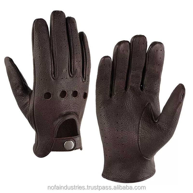 Лидер продаж, мужские перчатки для вождения из натуральной кожи, с буксировкой, цвета коричневый/синий, модные перчатки для вождения для мужчин