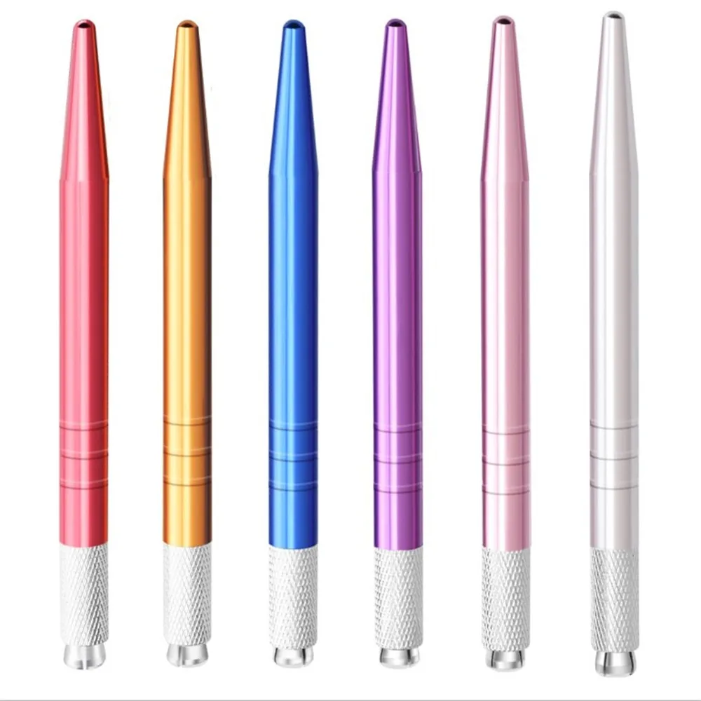 Microblading Acrylic Manual Double Head Crystal Tattoo Pen Eyebrow Permanent Makeup Universal Tool Use For Flat 3R Round Needles