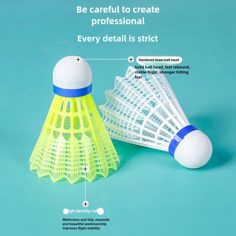 Wholesale Plastic Shuttle Cock white/yellow Colour Badminton Nylon/Plastic Shuttlecock By Standard International