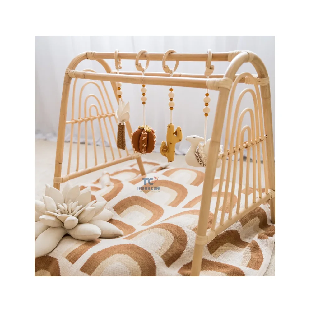 Best Price Hot Sale Unique Wicker Rattan play gym For Kids Toys Best Price Wholesale Supplier