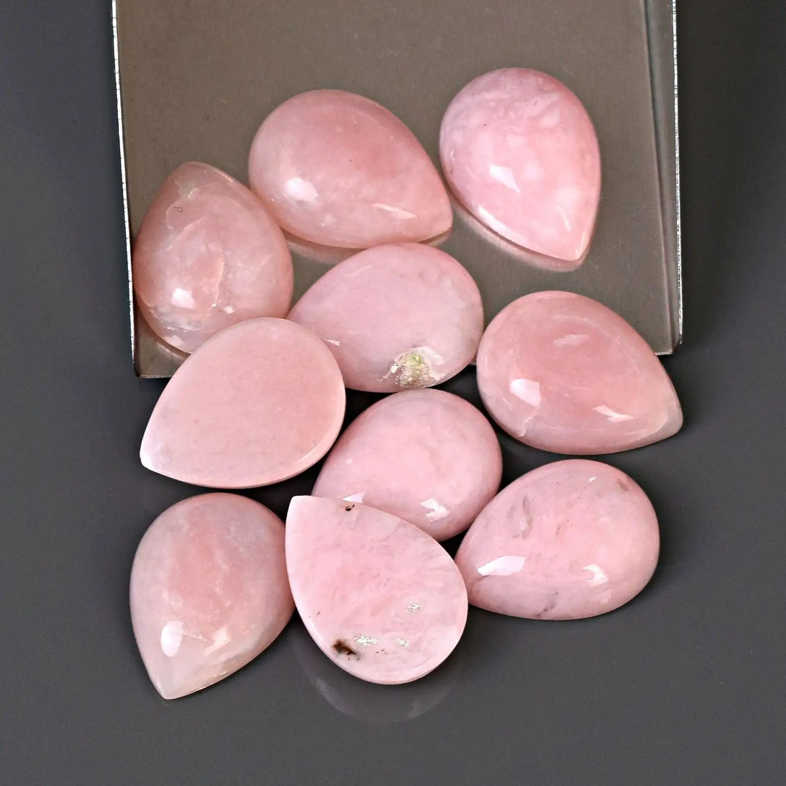 Shiny Natural Strawberry Cabochons Rose Quartz Gemstone 10 Pieces Lot For Making Jewelry Rose Quartz Rose At Best Price